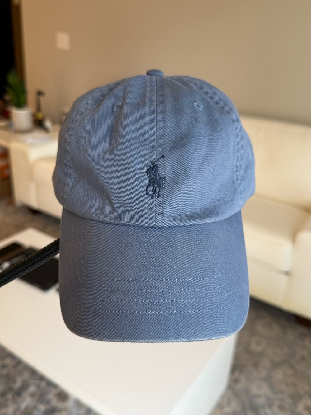 💯 Authentic Polo Ralph Lauren Carson Blue with Navy Blue Pony Logo Ball Cap